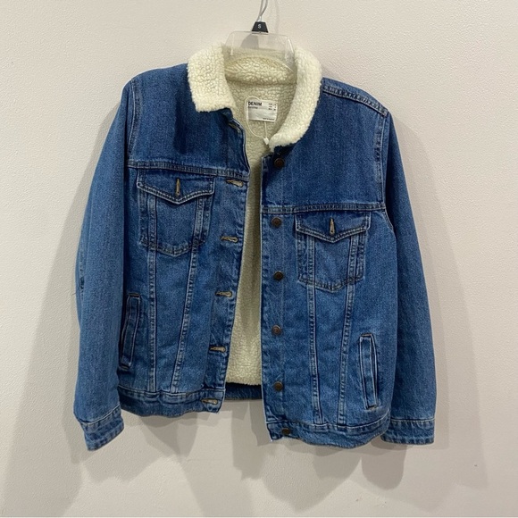Bershka Jackets & Blazers - Bershka Sherpa Lined Denim Jacket